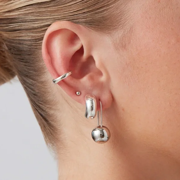 Jenny Bird Silver Celeste Minimalist Drop Earrings - Picture 3 of 3